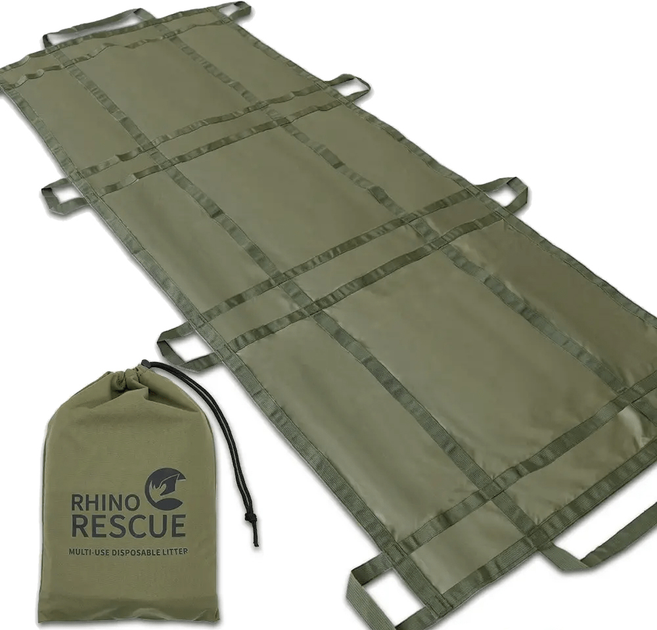 Ноші безкаркасні Rhino медичні тактичні евакуаційні в чохлі 582 г розмір 186x68 см 200 кг NYLON 500D (7772226567541) - зображення 1