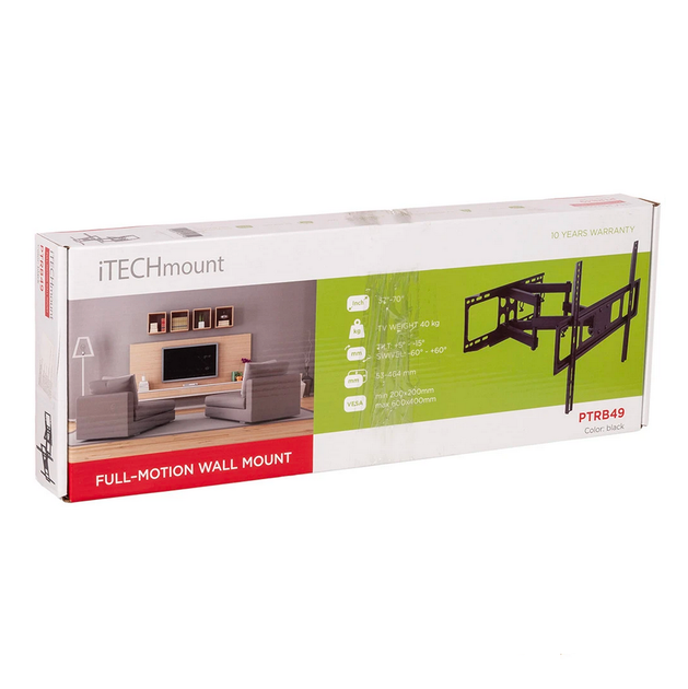 Крепление для телевизора ITech PTRB49 37"-70" нагрузка до 40кг Черный - изображение 4