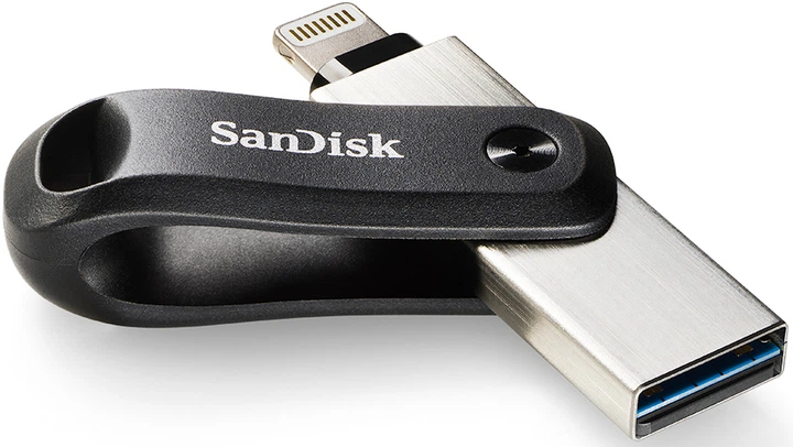 Pamięć flash USB SanDisk iXpand Go 64GB USB 3.0 + Lightning Black/Silver (SDIX60N-064G-GN6NN) - obraz 4