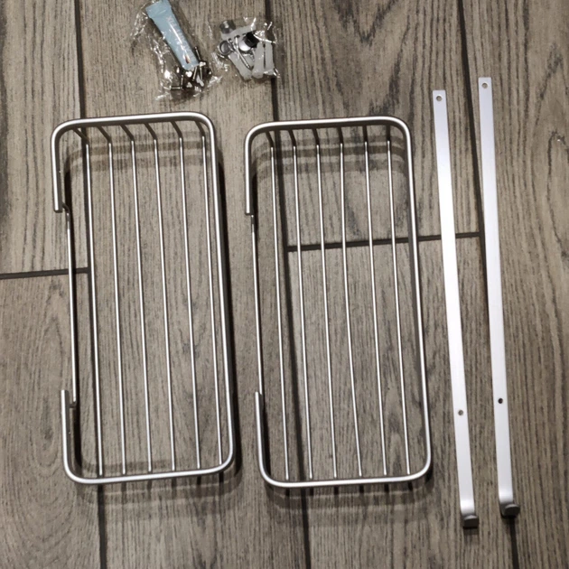 Прямая полка для ванной из алюминия Haoxin HC-11 Rectangular (2 cell) Silver - изображение 4