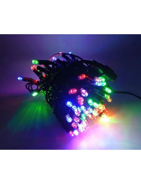 Светодиодная гирлянда нить уличная Led (2092) на 160 Bicolor светодиодов электрическая 1 режим 16 м на зеленом проводе Мультицвет - изображение 2
