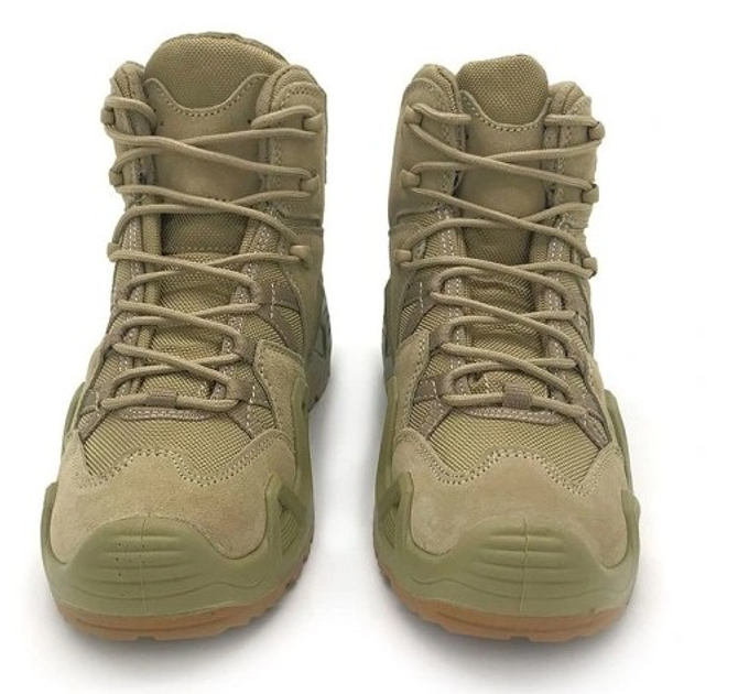 Водонепроникні шкіряні чоловічі черевики взуття для армії Хакі 45 Alop з натуральної замші дихаючі зносостійкі зносостійкі система швидкої шнурівки повсякденні - зображення 2