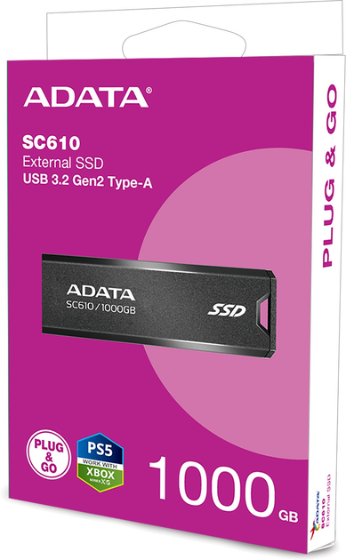 SSD диск ADATA SC610 1ТБ USB 3.2 Type-A 3D NAND TLC (SC610-1000G-CBK/RD) - зображення 6