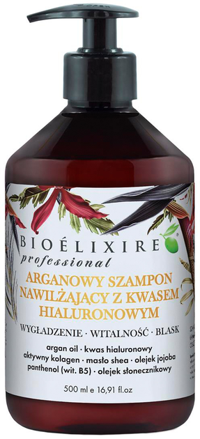 Szampon do nawilżania włosów Bioélixire Professional Arganowy z kwasem hialuronowym 500 ml (5903829094807) - obraz 1