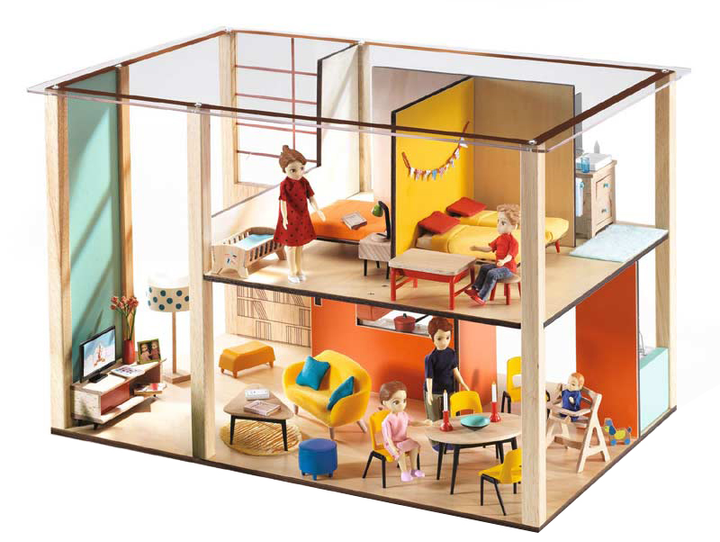 Zestaw do zabawy Djeco City House Doll's House with Furniture (3070900078383) - obraz 1