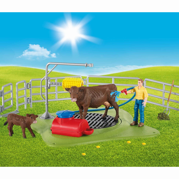 Zestaw do zabawy Schleich Farm World Happy Cow Wash (4059433416977) - obraz 3