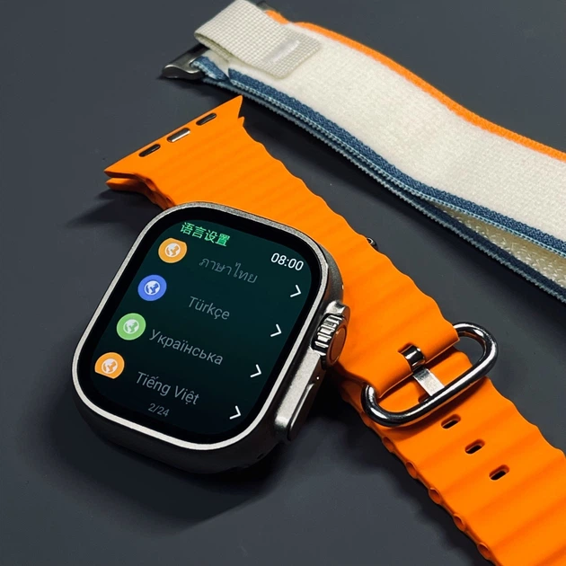Cмарт-годинник AMOLED HW69 Ultra 2 49 мм серія-9 Orange - зображення 7