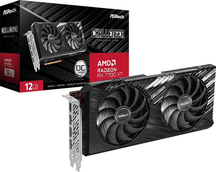 Видеокарта ASRock Radeon RX 7700 XT CHALLENGER OC 12G (RX7700XT CL 12GO) - изображение 6