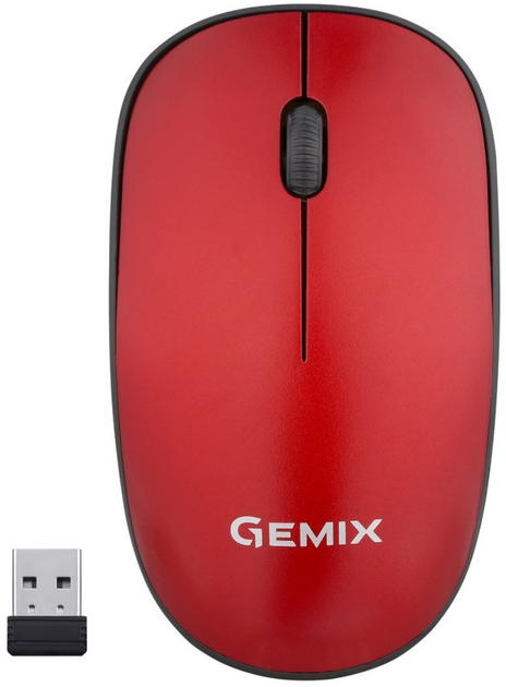 Мышь Gemix GM195 1200 DPI беспроводная, Red, Мини-USB ресивер (GM195RD ...