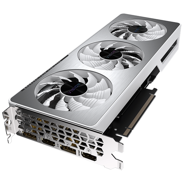 Відеокарта GeForce RTX 3060, Gigabyte, VISION OC (Limited Hash Rate), 12Gb GDDR6, 192-bit, 2xHDMI/2xDP, 1837/15000 MHz, 8-pin - Фото 5 Відеокарта GeForce RTX 3060, Gigabyte, VISION OC (Limited Hash Rate), 12Gb GDDR6, 192-bit, 2xHDMI/2xDP, 1837/15000 MHz, 8-pin - зображення 5