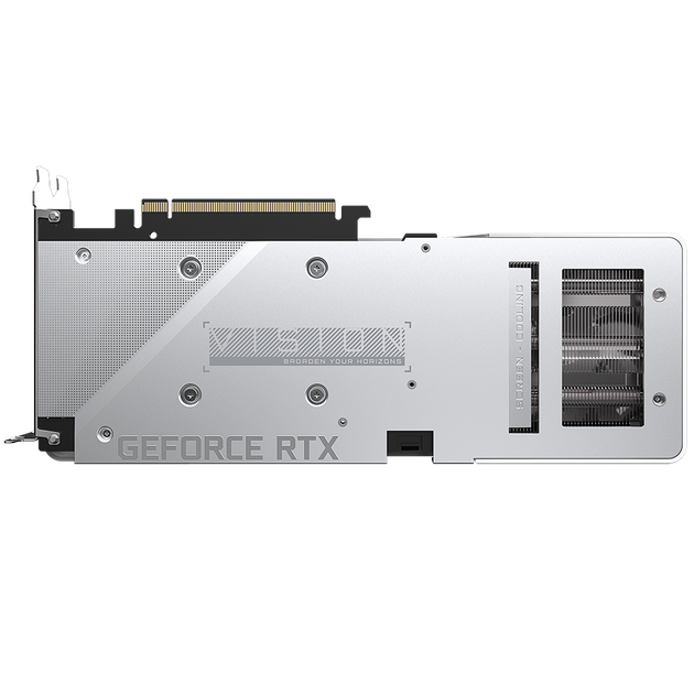 Відеокарта GeForce RTX 3060, Gigabyte, VISION OC (Limited Hash Rate), 12Gb GDDR6, 192-bit, 2xHDMI/2xDP, 1837/15000 MHz, 8-pin - Фото 6 Відеокарта GeForce RTX 3060, Gigabyte, VISION OC (Limited Hash Rate), 12Gb GDDR6, 192-bit, 2xHDMI/2xDP, 1837/15000 MHz, 8-pin - зображення 6
