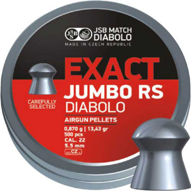 Пульки JSB Diabolo Exact Jumbo RS 5,52 мм 500 шт/уп (546207-500) - изображение 1