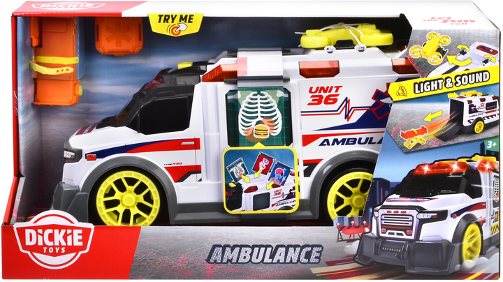 Функційний автомобіль Dickie Toys Швидка допомога з аксесуарами 35.5 см (4006333084690) - зображення 3