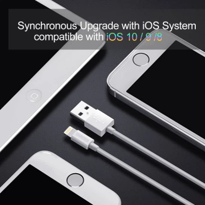 Дата кабель USB 2.0 AM to Lightning 1.8m 2.1A MFI White Choetech (IP0027-WH) - зображення 3