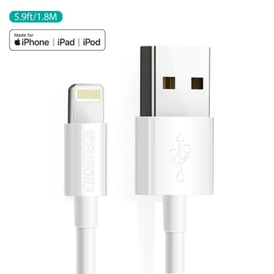 Дата кабель USB 2.0 AM to Lightning 1.8m 2.1A MFI White Choetech (IP0027-WH) - зображення 8