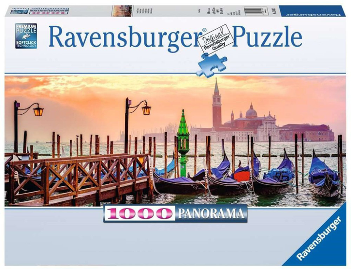 Пазл Ravensburger Panorama Гондоли у Венеції 1000 елементів (4005556150823) - зображення 1