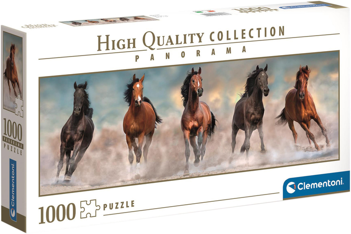Puzzle Clementoni Panorama Horses 1000 elementów (8005125396078) - obraz 1