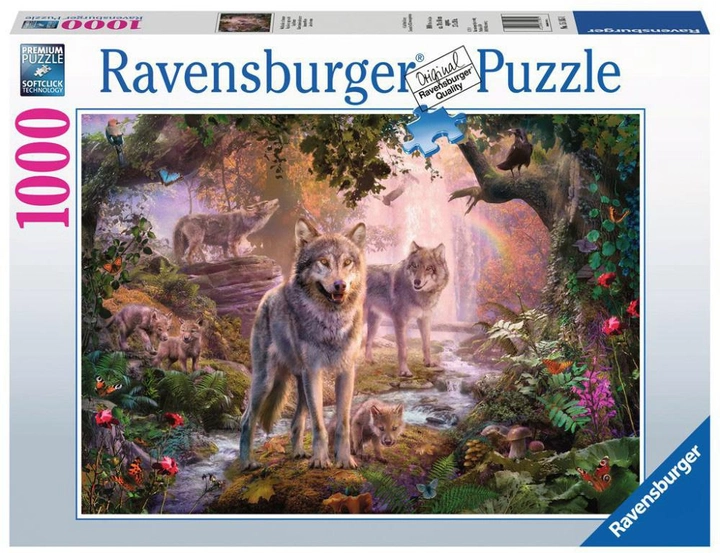 Пазл Ravensburger Сім'я вовків влітку 1000 елементів (4005556151851) - зображення 1