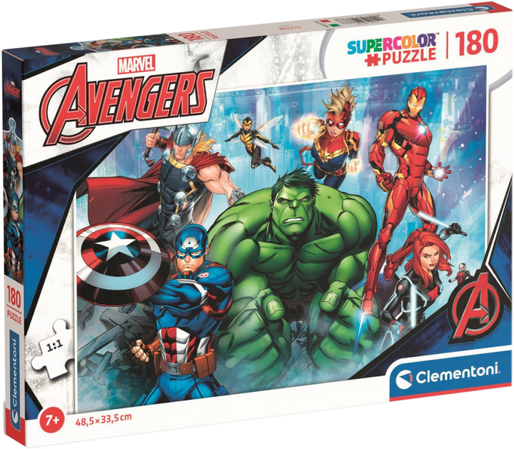 Пазл Clementoni Super Kolor The Avengers 180 елементів (8005125297788) - зображення 1