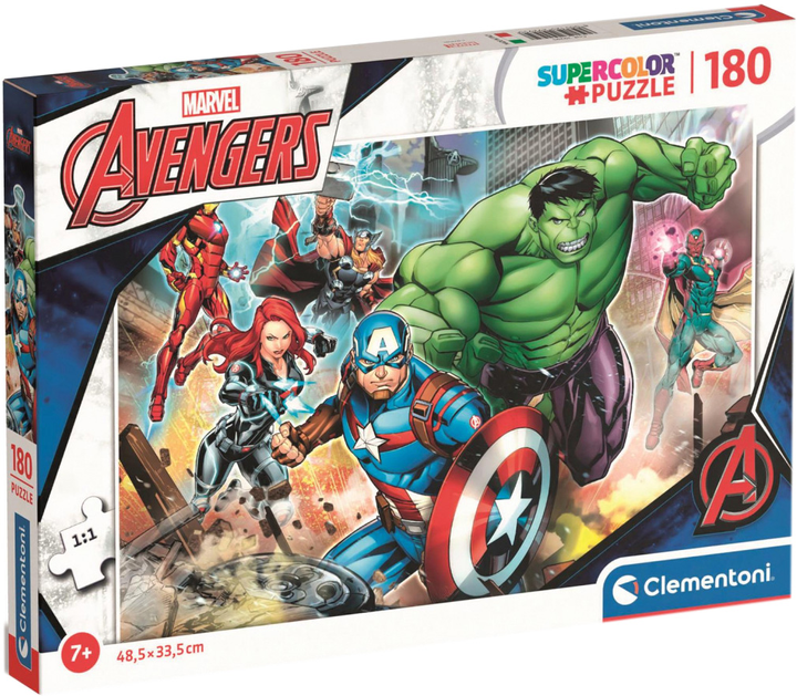 Puzzle Clementoni Avengers 180 elementów (8005125292950) - obraz 1