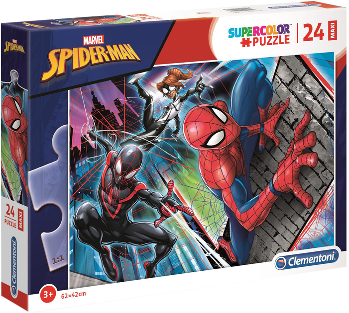 Пазл Clementoni Maxi Super Kolor Spider-Man 24 елементи (8005125244973) - зображення 1