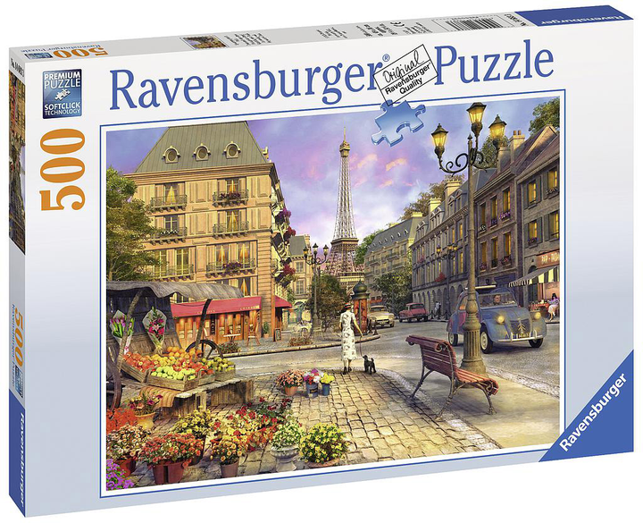 Puzzle Ravensburger Spacer po Paryżu 500 elementów (4005556146833) - obraz 1