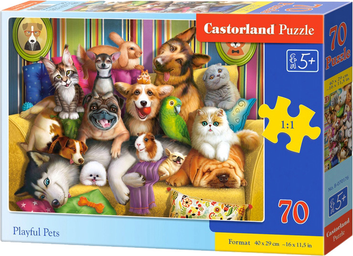 Puzzle Castor Wesołe zwierzątka 70 elementów (5904438070176) - obraz 1