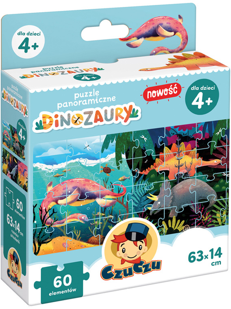 Puzzle Czuczu panoramiczne Dinozaury 60 elementów (5902983491309) - obraz 1