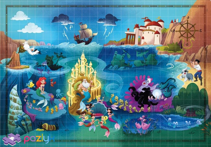 Puzzle Clementoni Story Maps Mała Syrenka 1000 elementów (8005125396641) - obraz 2