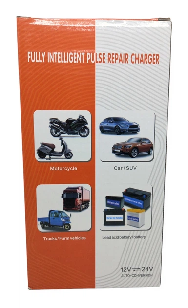Інтелектуальний зарядний пристрій Fully Intelligent Pulse Repair Charger 12V 24V 6A 130 Вт для гелевих і кислотних акумуляторів, РК-дисплей, захист, вентилятор - изображение 8