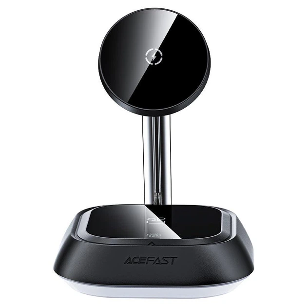 Бездротова зарядка AceFast E16 desktop 3-in-1 Wireless Charging Holder Black - Фото 2 Бездротова зарядка AceFast E16 desktop 3-in-1 Wireless Charging Holder Black - зображення 2