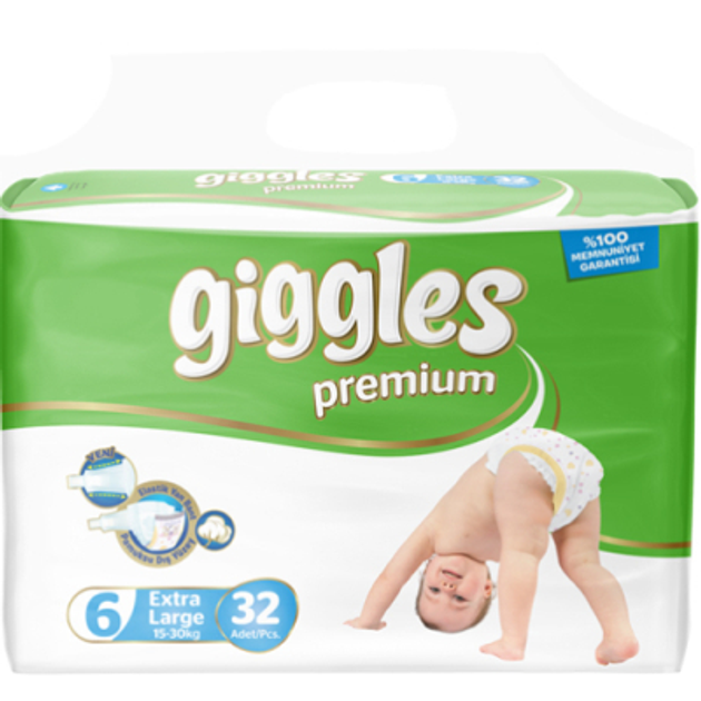 Подгузники Giggles Premium Extra Large 15-30 кг 32 шт (8680131202638 ...