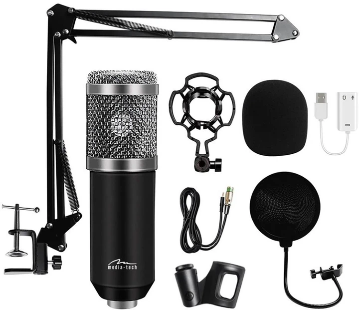 Мікрофон Media-Tech Професійний набір XLR USB Silver (5906453180595) - зображення 4