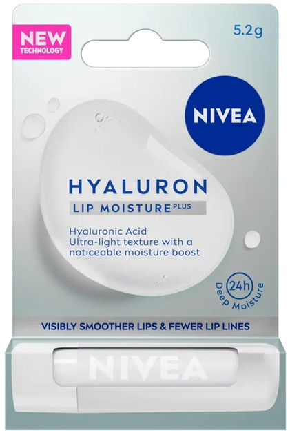 Nawilżający balsam do ust Nivea Hyaluron Lip Moisture Plus 5.2 g (4005900996602) - obraz 1