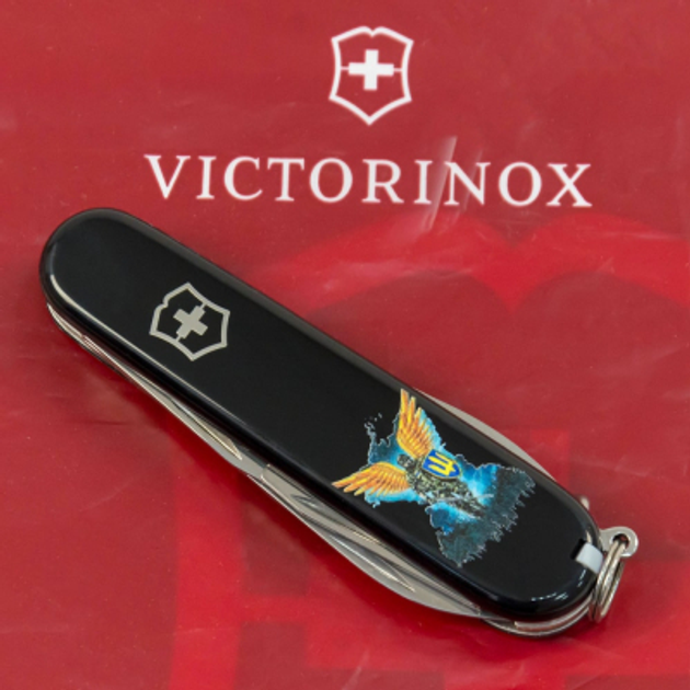 Ніж Victorinox Spartan Ukraine Black "Янгол ЗСУ" (1.3603.3_T1061u) - зображення 2