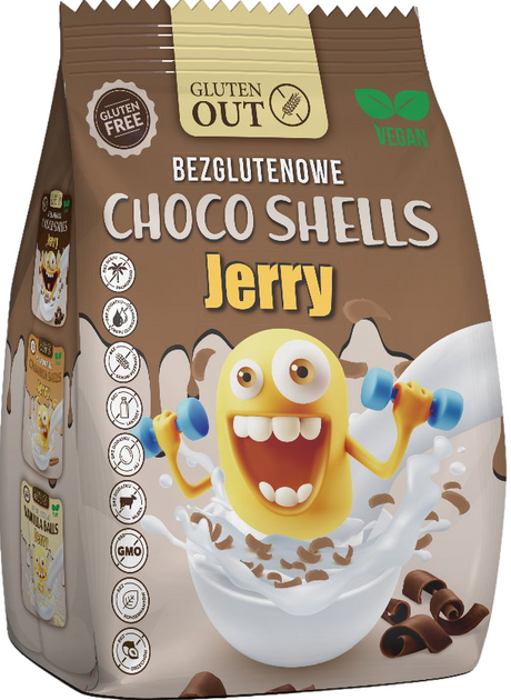 Płatki śniadaniowe EkoWital Jerry Choco Shells z kakao 375 g (5904954645452) - obraz 1