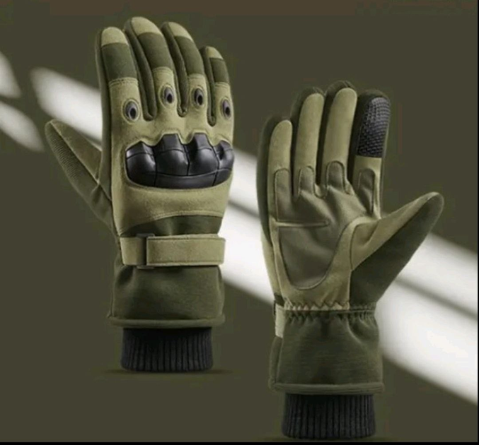 Зимові рукавиці теплі на флісі універсальні олива L (74251994) - зображення 1