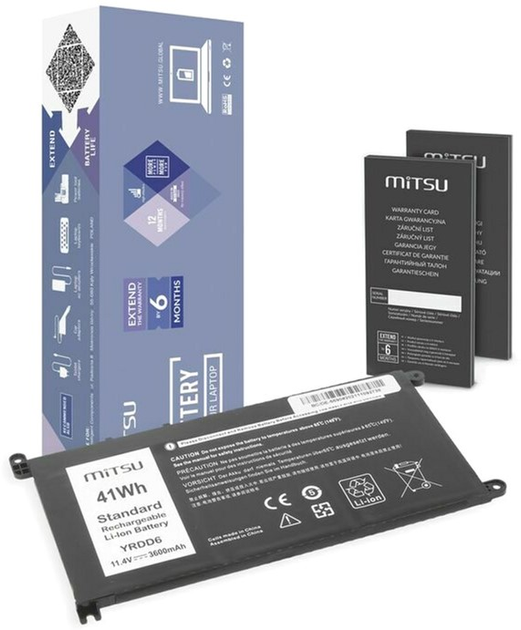 Акумулятор Mitsu для ноутбуків Dell Inspiron 14 5481, 5590 11.4V 3600 mAh (41 Wh) (5BM729-BC/DE-5590) - зображення 1