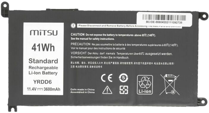 Bateria Mitsu do laptopów Dell Inspiron 14 5481, 5590 11,4V 3600 mAh (41 Wh) (5BM729-BC/DE-5590) - obraz 4