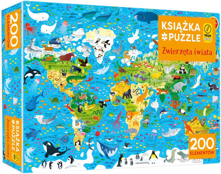 Puzzle Wilga Play Zwierzęta świata 200 elementów (9788328098138) - obraz 1