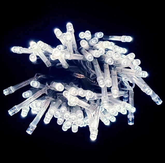 Яркая светодиодная гирлянда НА БАТАРЕЙКАХ 100LED DL 10м белый 7G-F-7790 - изображение 3