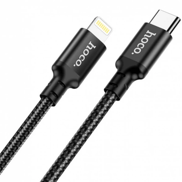 Дата кабель Hoco X14 Double Speed Type-C to Lightning Cable (1m) Black - зображення 2