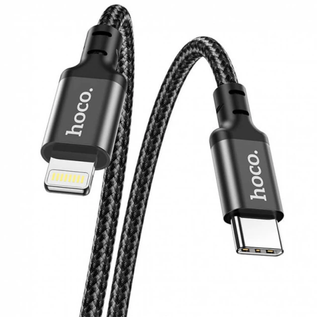 Дата кабель Hoco X14 Double Speed Type-C to Lightning Cable (1m) Black - зображення 3