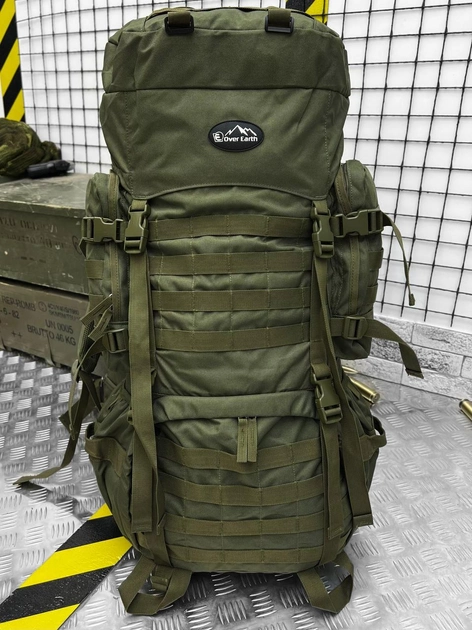 Рюкзак тактичний рамний Tactical Backpack Olive 100 л - зображення 1