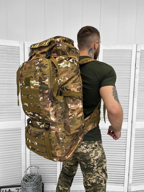 Рюкзак тактичний збільшений Tactical Backpack Multicam 110 л - изображение 1