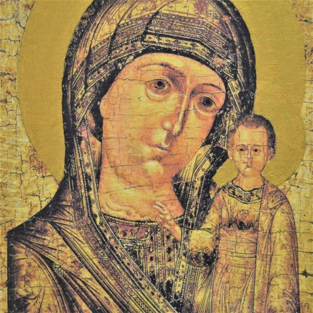 Икона "Пресвятая Богородица Одигитрия Казанская" на дереве 20х15 см - Фото 4 Икона "Пресвятая Богородица Одигитрия Казанская" на дереве 20х15 см - изображение 4