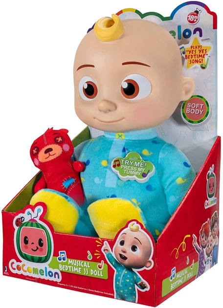 CoComelon М’яка іграшка Roto Plush Bedtime JJ Doll Джей Джей зі звуком - изображение 6