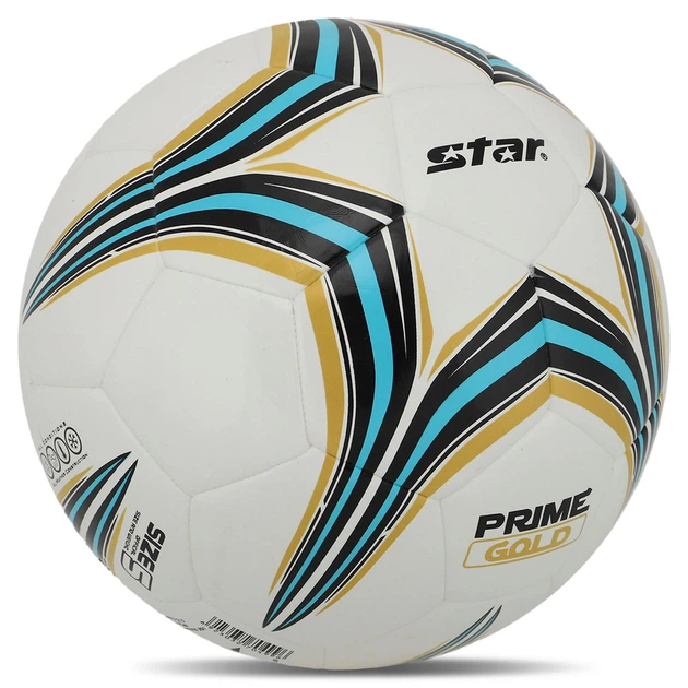 М'яч футбольний STAR PRIME GOLD SB5385H №5 PU білий-блакитний - изображение 2