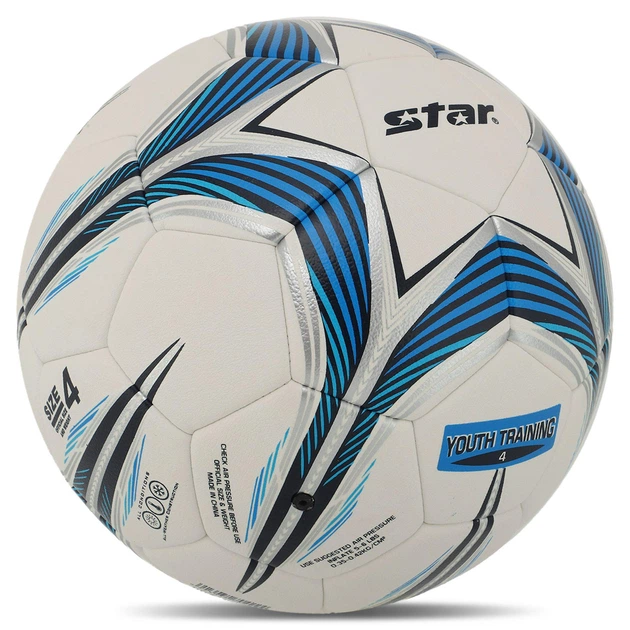 М'яч футбольний STAR OUTH TRAINING 5 SB724C №4 PU білий-синій - Фото 2 М'яч футбольний STAR OUTH TRAINING 5 SB724C №4 PU білий-синій - изображение 2