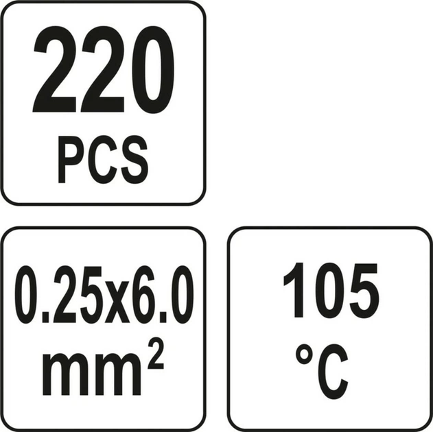Кембрики термоусадні при t≤ 105°C з припоєм YATO, для провідників 0,25- 6,0 мм², 220 шт [60] - изображение 4